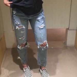 Ripped mom jeans